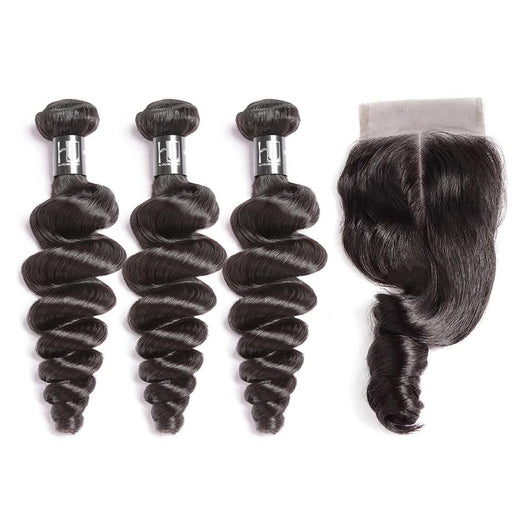 Human Hair Bundles With Closure