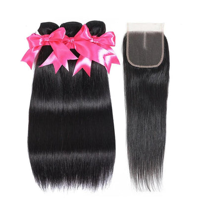 Straight Hair Bundles With Closure